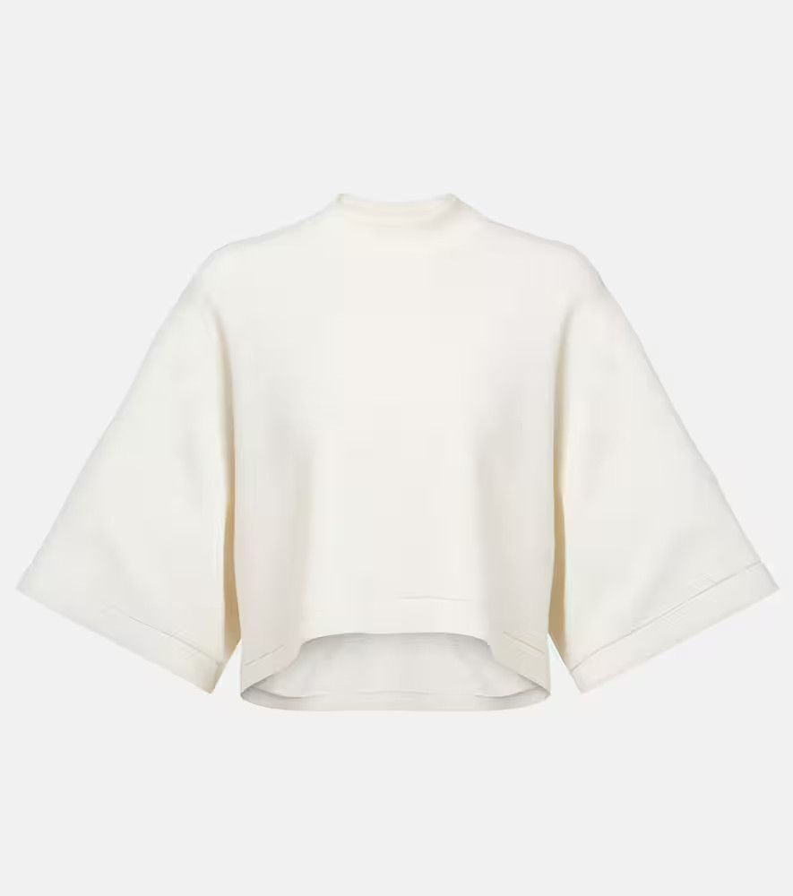 Alaia Cropped cotton and wool-blend T-shirt | Mytheresa (UK)