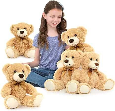 MorisMos 14 Inch Teddy Bears Bulk, 5 Pack Teddy Bear Stuffed Animal Smal Plush Bear for Baby Show... | Amazon (US)