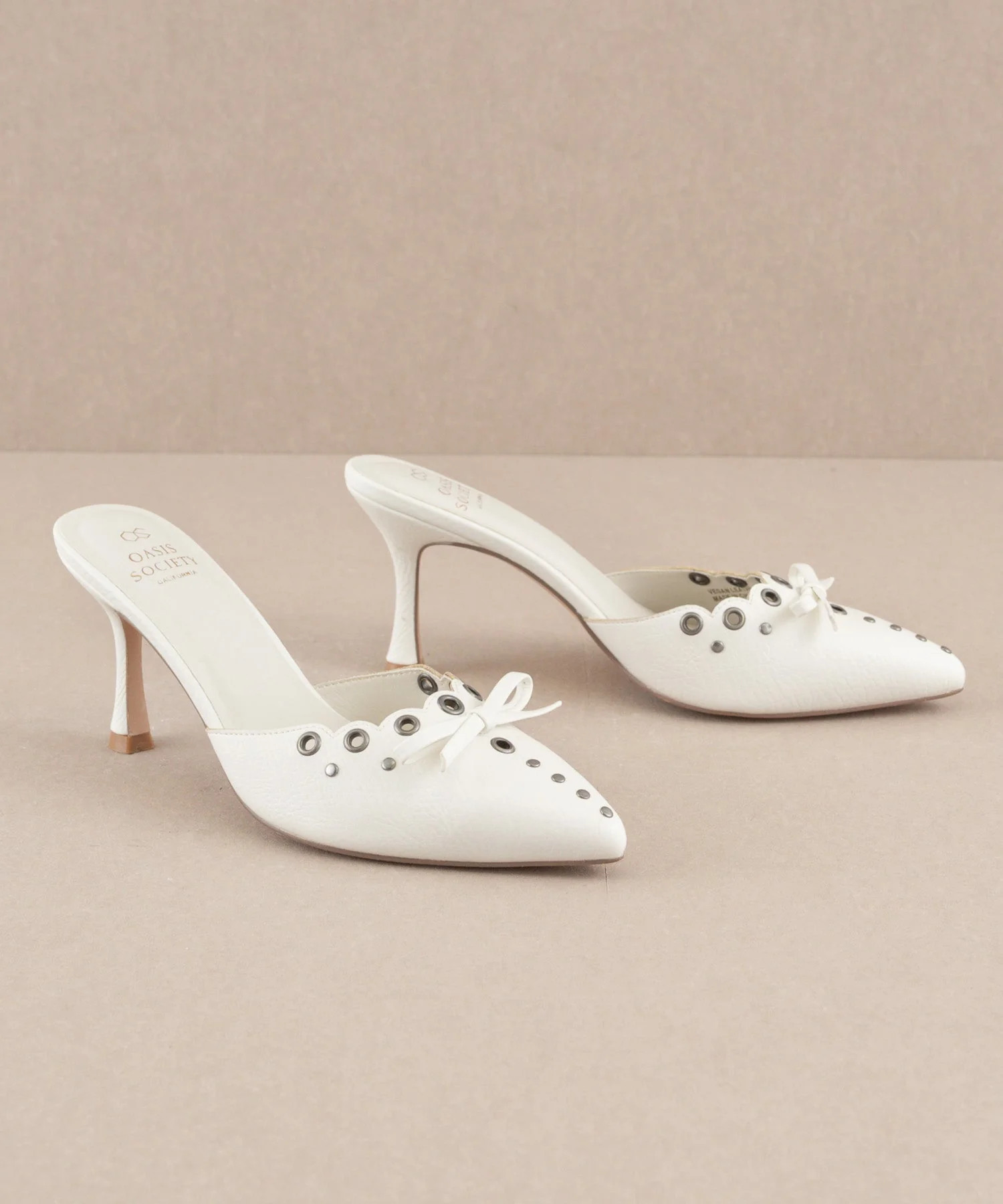 The Meridian | White Kitten Heel | Oasis Society