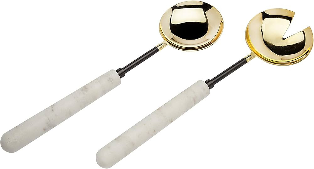 Godinger Salad Server Fork Spoon Set Marble Design | Amazon (US)