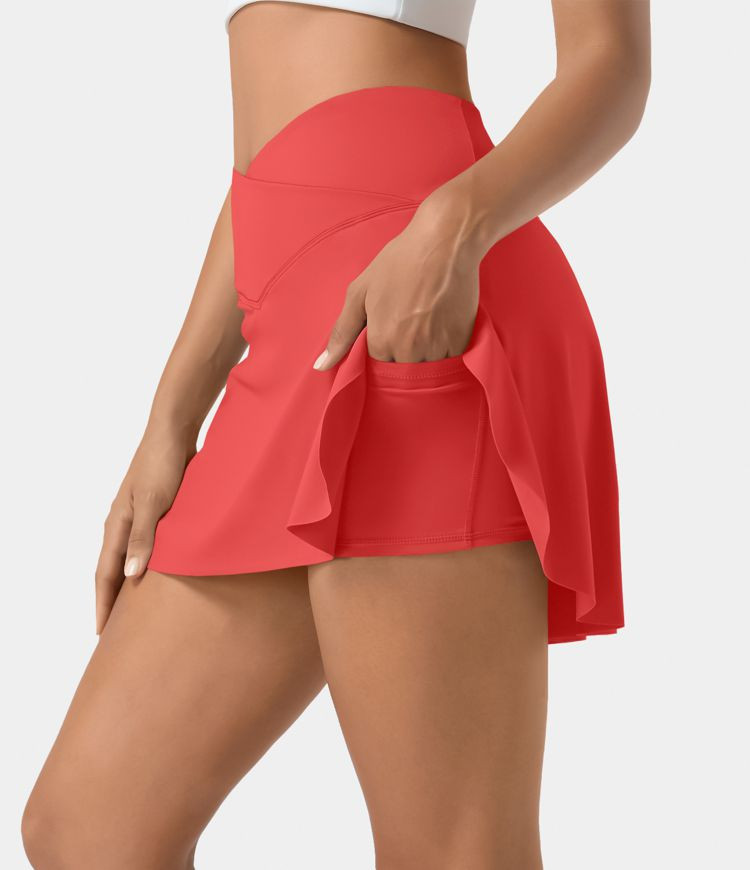 Everyday Softlyzero™ Airy Crossover 2-in-1 Side Pocket Cool Touch Tennis Skirt-Lucid | HALARA