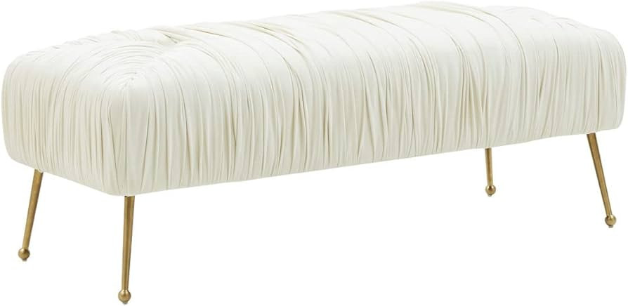 TOV Furniture Jessica Cream Velvet Bench | Amazon (US)