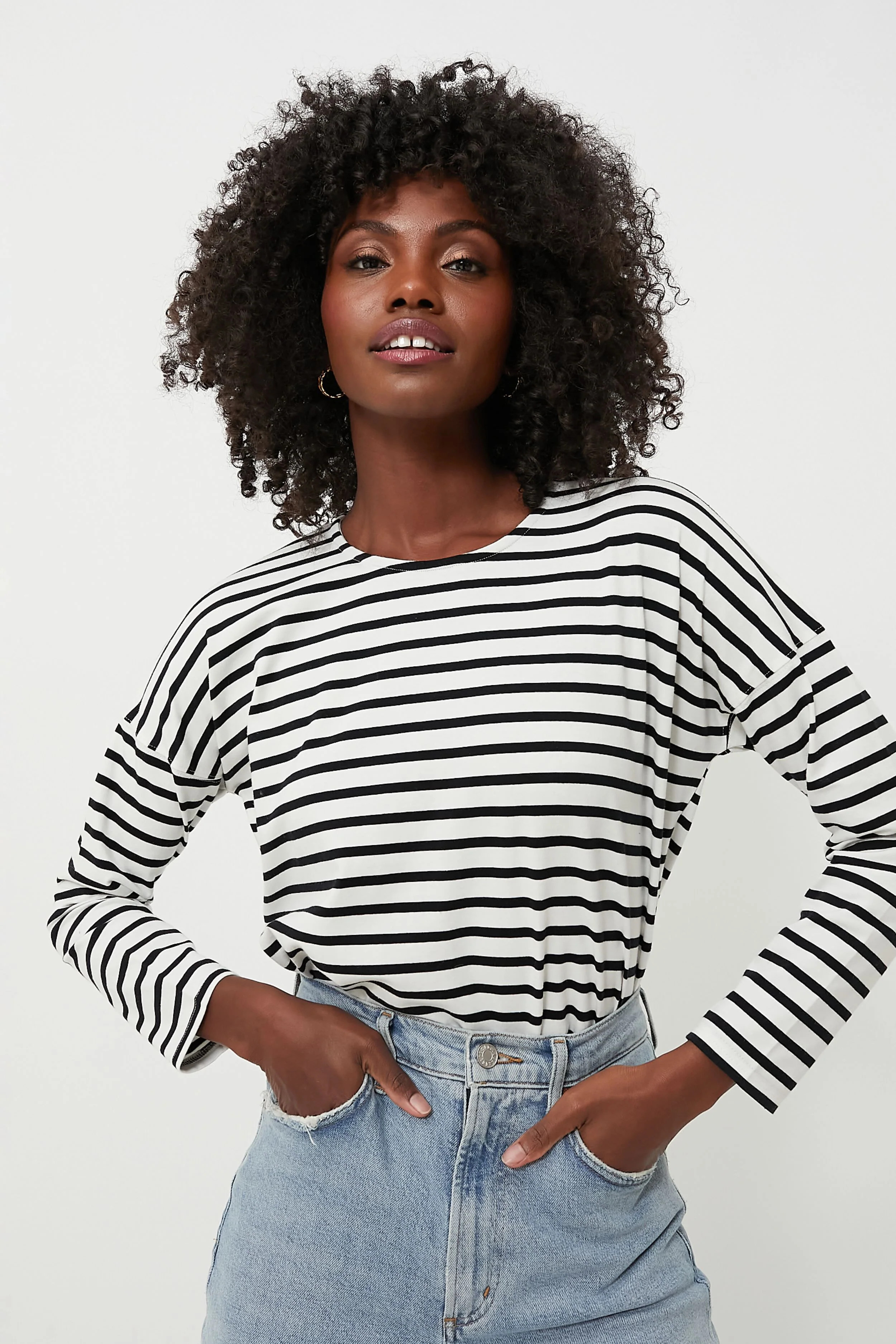 Black and White Stripe Kayne Tee | Tuckernuck (US)