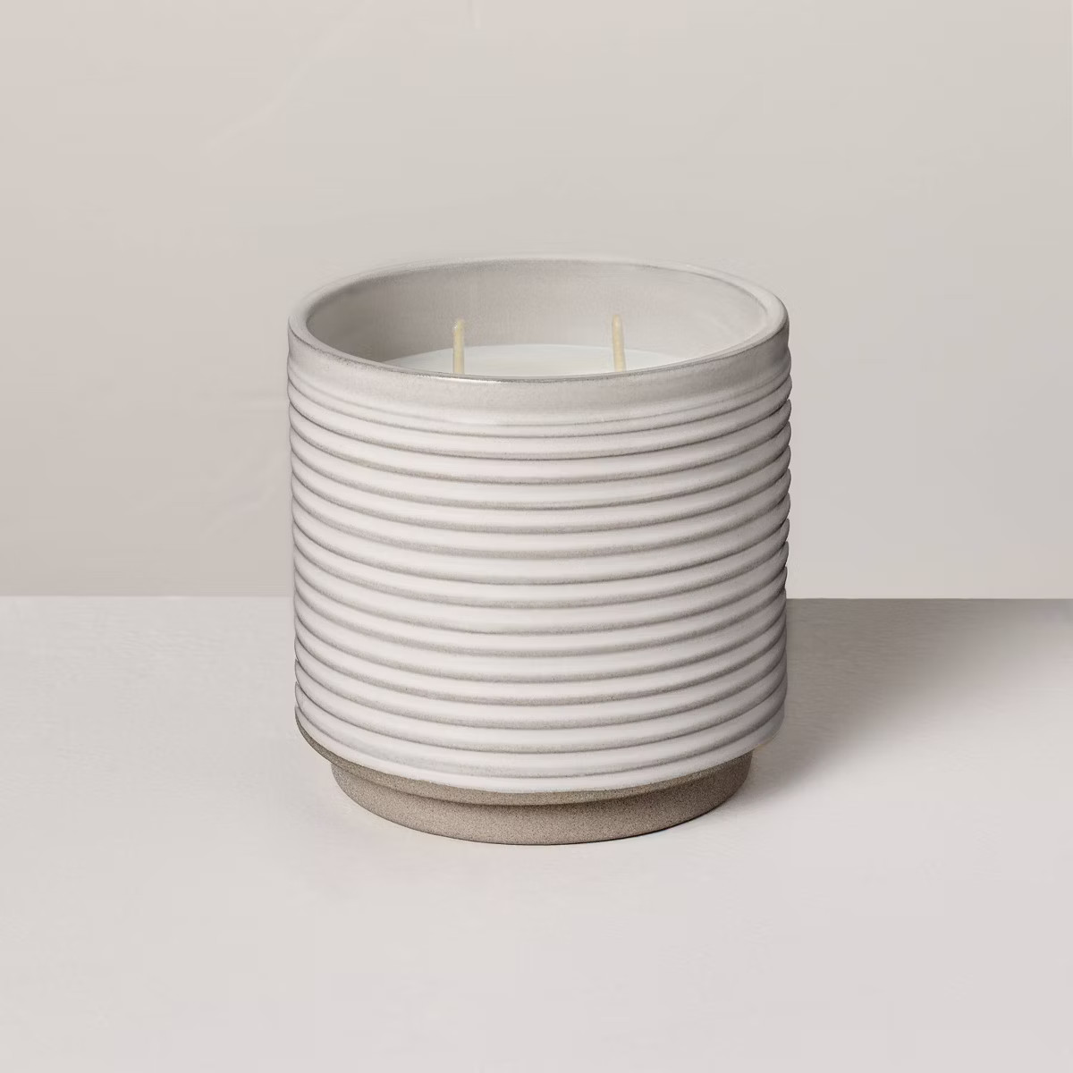 2-Wick Ceramic Pomelo Jar Candle Light Gray 12oz - Hearth & Hand™ with Magnolia | Target