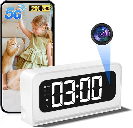 Clock Camera 2K,5G&2.4G WiFi Indoor Security Camera,Cameras for Home Security,3 in 1 Indoor Camer... | Amazon (US)