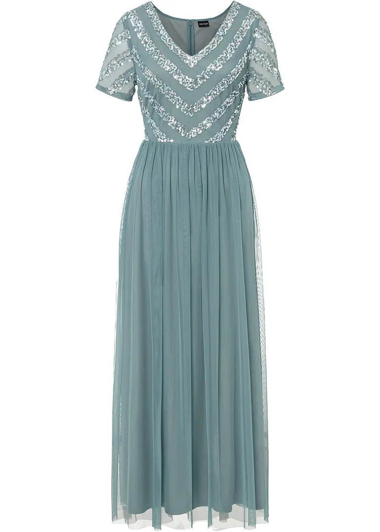 Maxikleid mit Paillettenstickerei | Bonprix DE