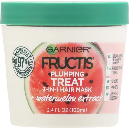 Garnier Fructis Plumping Treat 3-in-1 Hair Mask, 3.4 fl oz | Walmart (US)