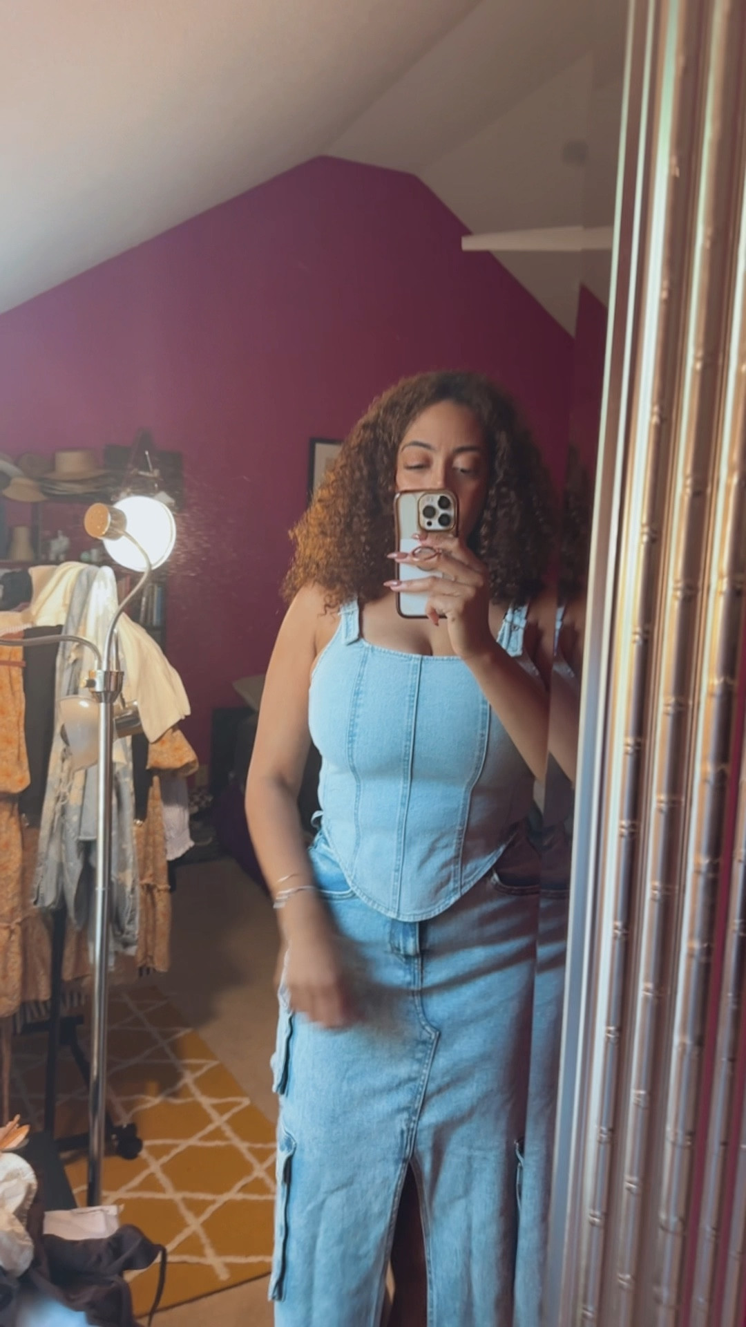 Target on Target.  Corset and cargo skirt 

Note - if you get the black- size down. If you get blue denim, get your regular size 

#LTKmidsize