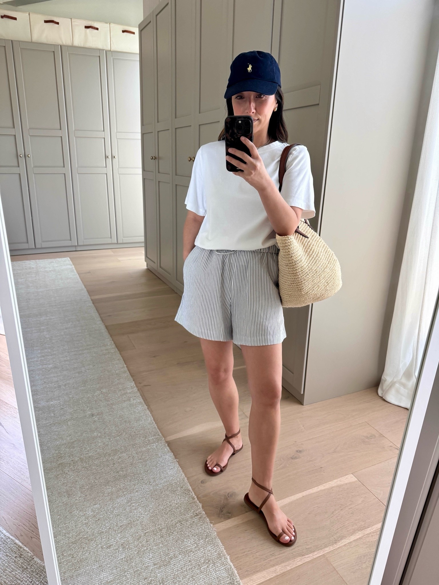 Simple outfits need elevated pieces. Simple shorts and a tee. This is such a great tee - drapey and thick but in a comfy way. 

Aritzia tee medium
Aritzia shorts small
Tkees phoebe sandals 5
Polo hat 
Dorsey James necklace 15”

Petite style, summer outfits

#LTKmomlife #LTKootd #LTKPetite
