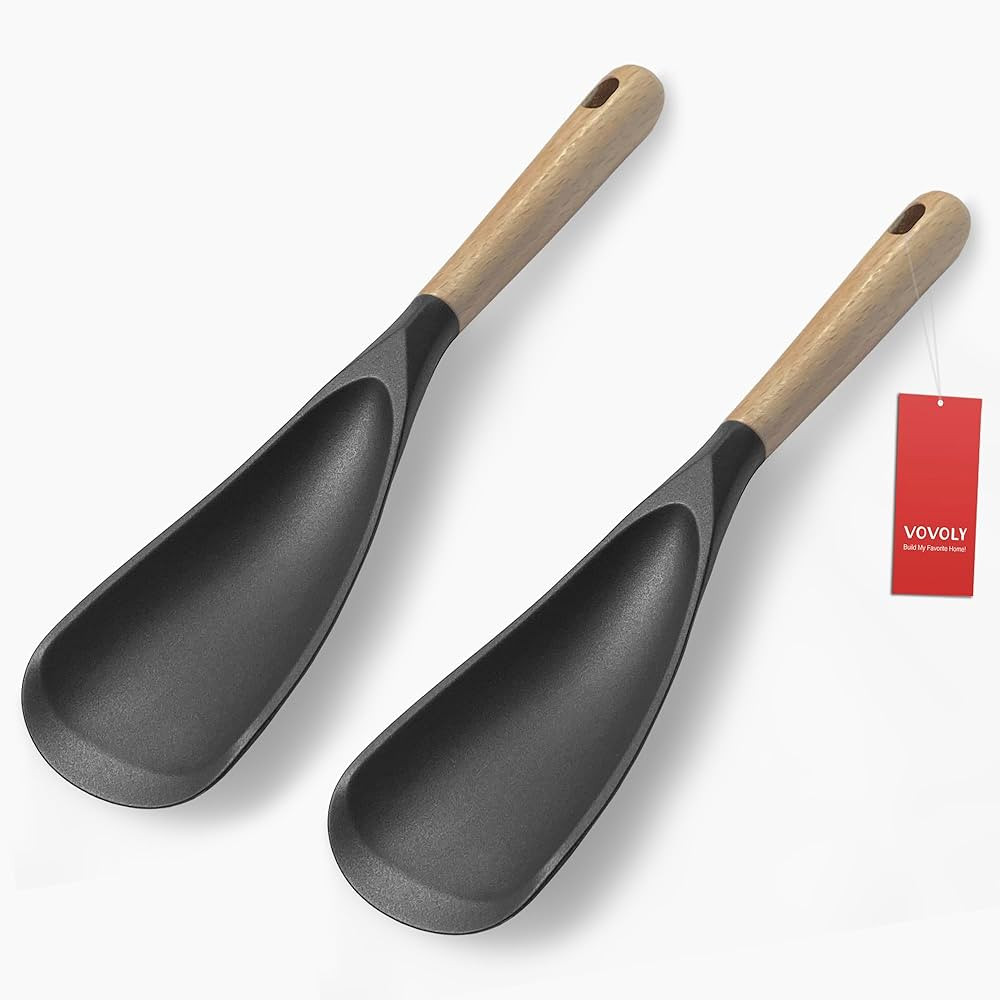 VOVOLY Cooking Spoon for Nonstick Cookingwares, Silicone Spoon Spoon for Mixing, Scoop, and Scrap... | Amazon (US)