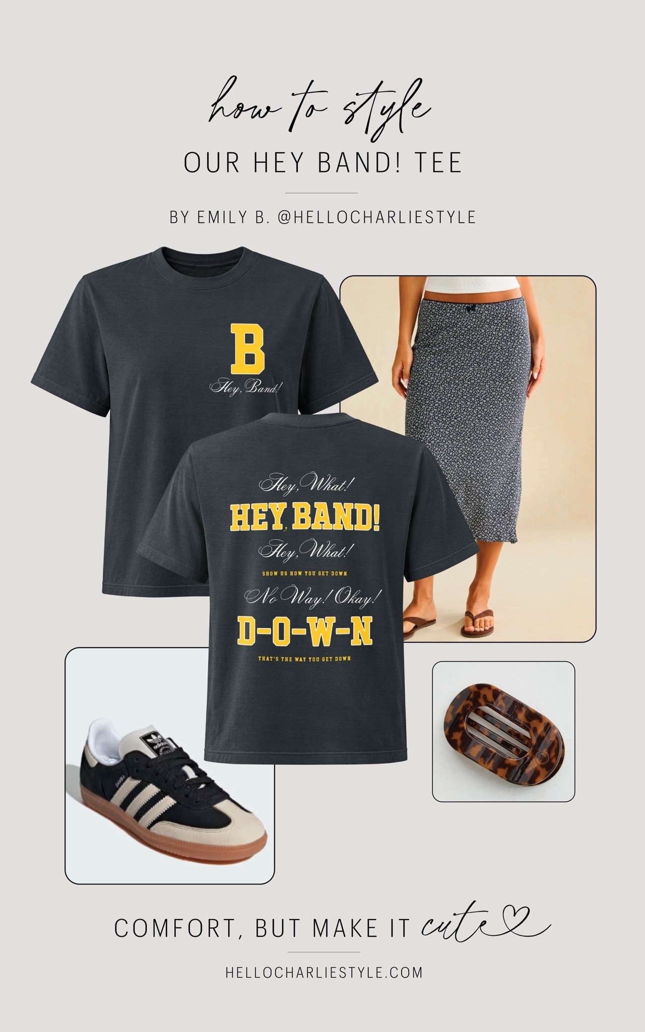 How to style our “Hey Band!” Tee for fall: add a cute midi skirt, sneakers to make the casual vibe continue and a cute tortoise shell clip for your hair. Effortless cool for game day.

#LTKootd #LTKmomlife #LTKgrwm