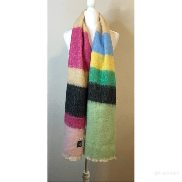 Wild Fable Super Soft Rainbow Stripe Wide Fuzzy Scarf | Poshmark