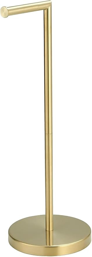 BWE Brushed Gold Toilet Paper Holder Stand, SUS304 Stainless Steel Modern Free Standing Toilet Pa... | Amazon (US)