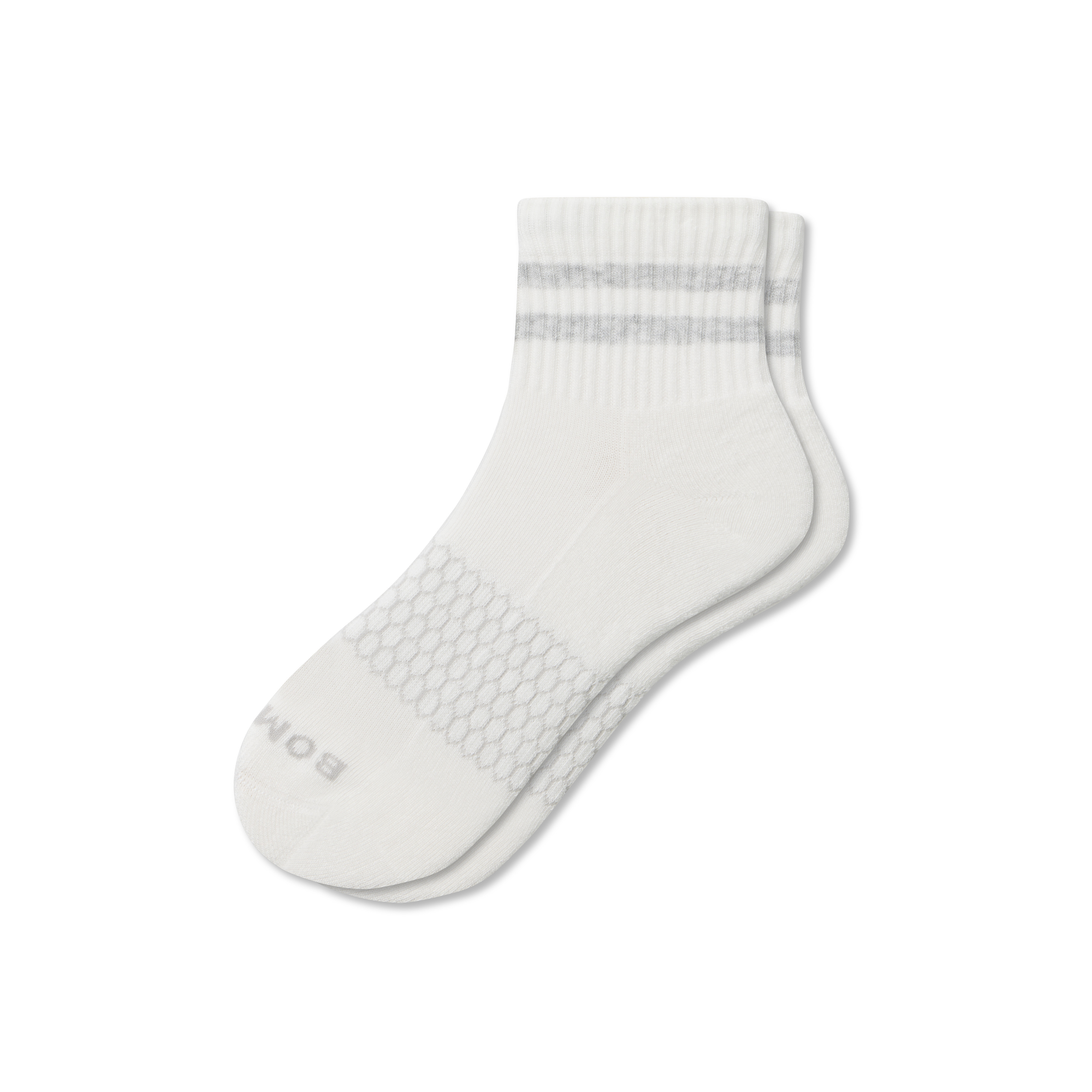 Women's Vintage Stripes Quarter Socks - Light Grey - Medium - Cotton Blend - Bombas | Bombas