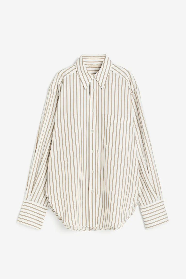 Loose-fit Shirt - White/striped - Ladies | H&M US | H&M (US + CA)