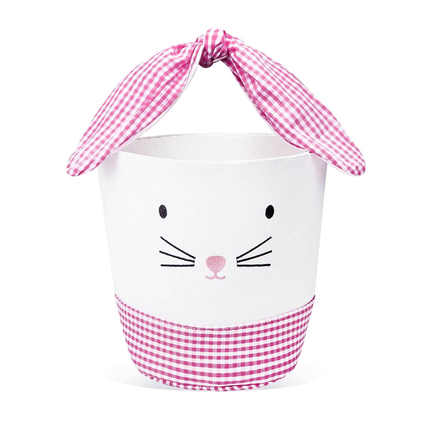 MY LIFFRI Easter Basket for Kids, Large Pink Canvas Bag for Egg Hunt Gifts Candy with Cute Adjust... | Amazon (US)