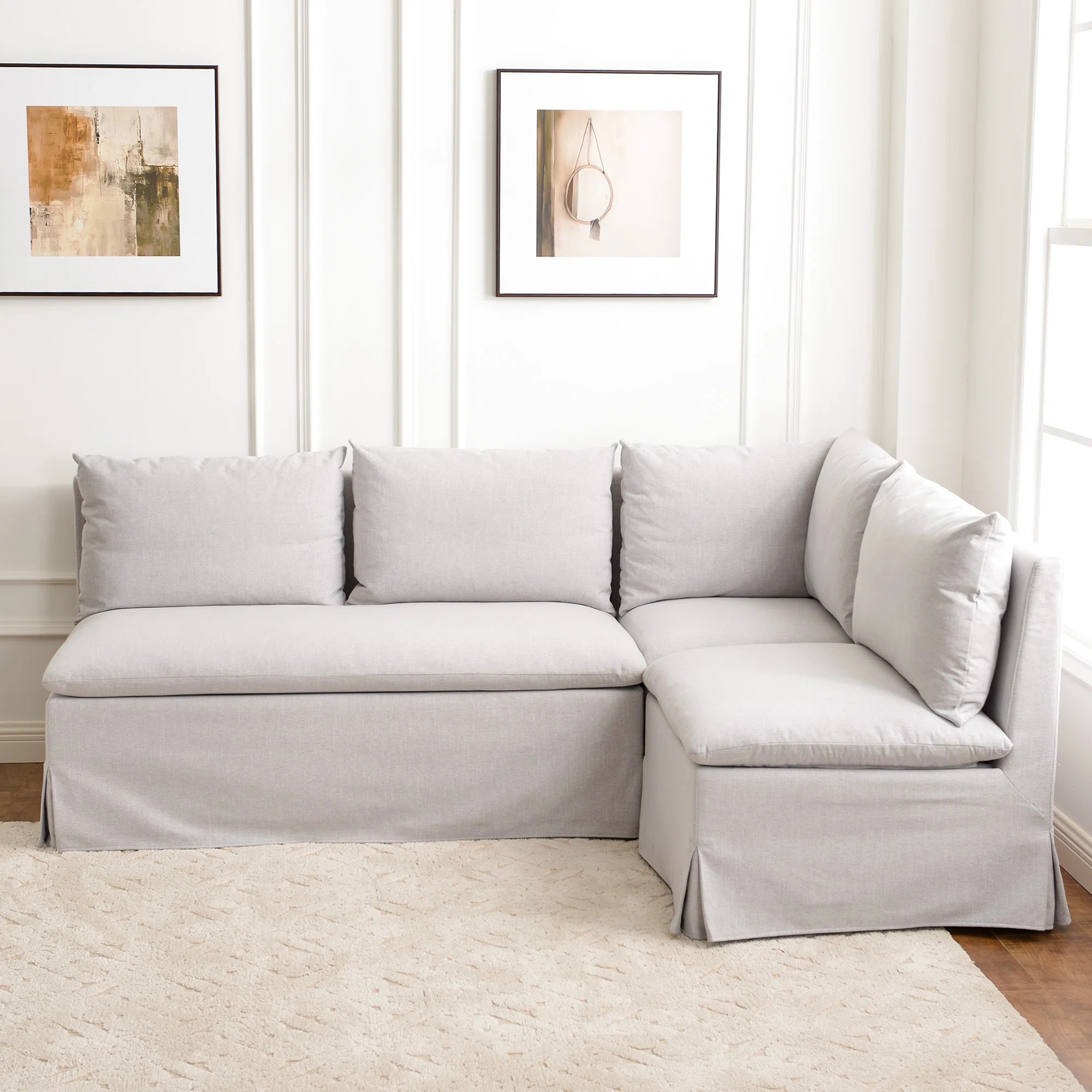 3 - Piece Performance Fabric Down Fill Slipcover Dining Banquette | Wayfair North America
