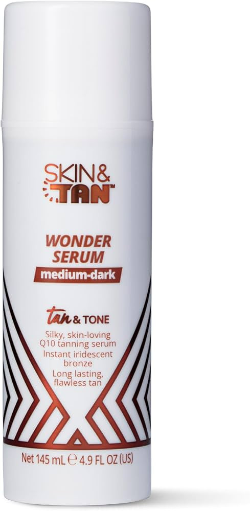 SKIN & TAN Tan & Tone Wonder Serum - Medium-Dark Self Tanner with Hyaluronic Acid for Body - Natu... | Amazon (UK)