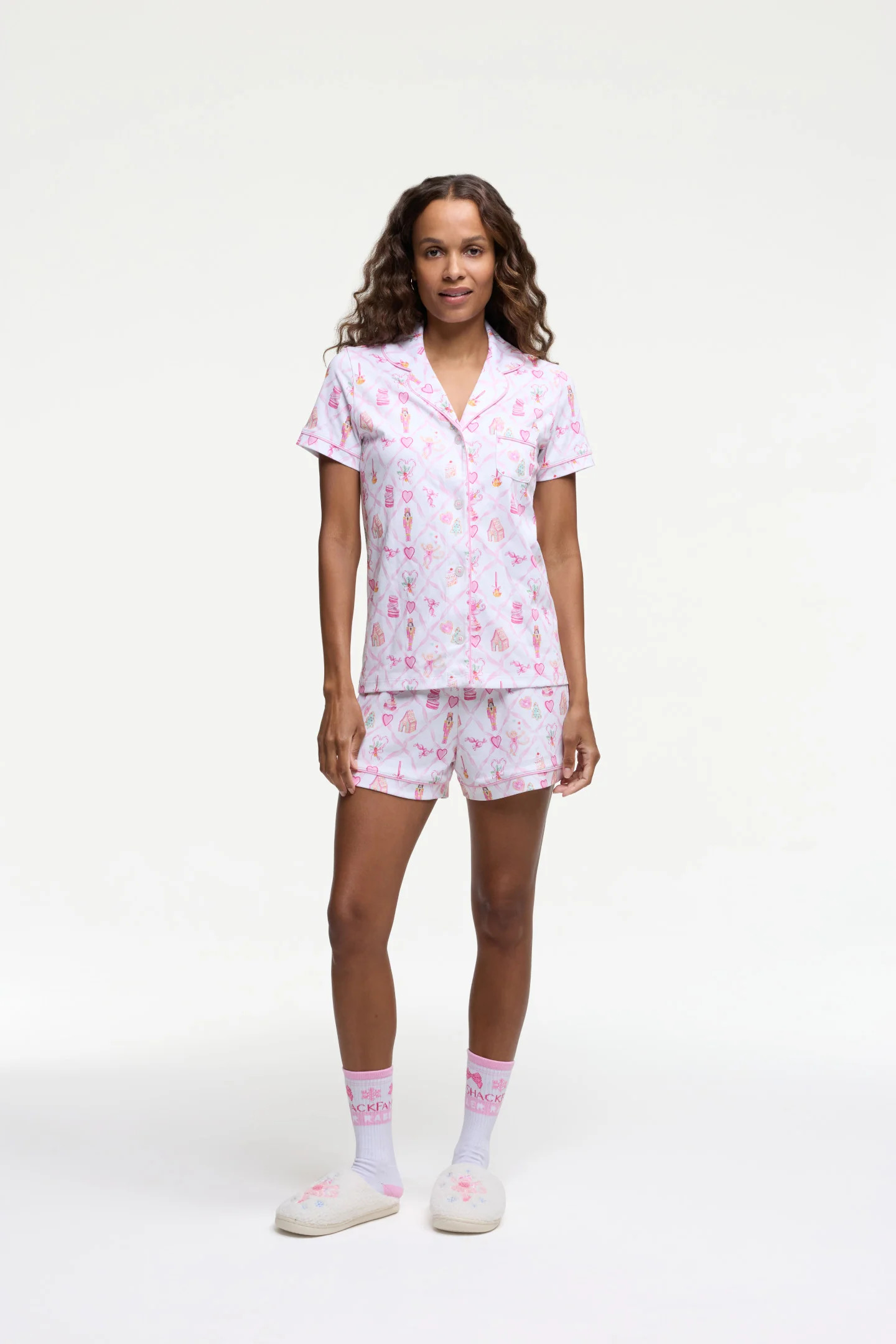 LoveShackFancy x Roller Rabbit Sugarplum Lattice Polo Pajamas | LoveShackFancy