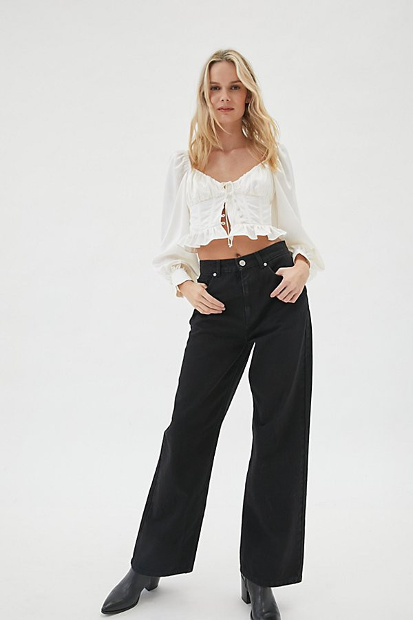 BDG High-Waisted Puddle Jean - Black Denim | Urban Outfitters (US and RoW)
