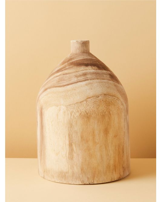 13in Paulownia Wood Vase | HomeGoods