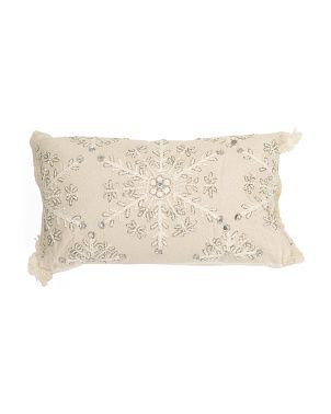 14x22 Embroidered Snowflake Pillow | TJ Maxx