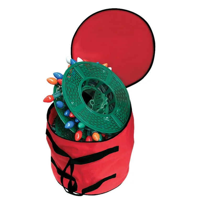 Green Christmas Light Storage Reels with Red Storage Bag, 4 Count, by Holiday Time | Walmart (US)