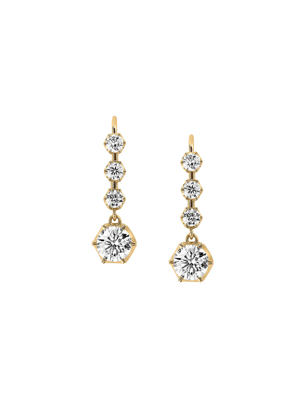 14K HENRIETTA 4-STONE DROP EARRINGS IN LAB DIAMOND | Dorsey