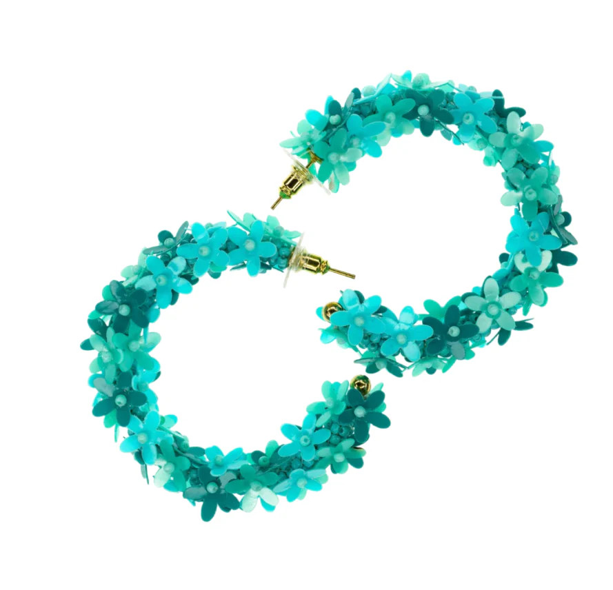 Flower Hoops in Turquoise | Beth Ladd Collections