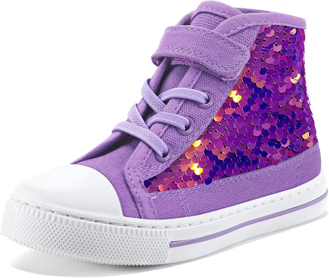 K KomForme Toddler Boys and Girls Sneakers Canvas High Top Sneakers Kids Walking Shoes | Amazon (US)