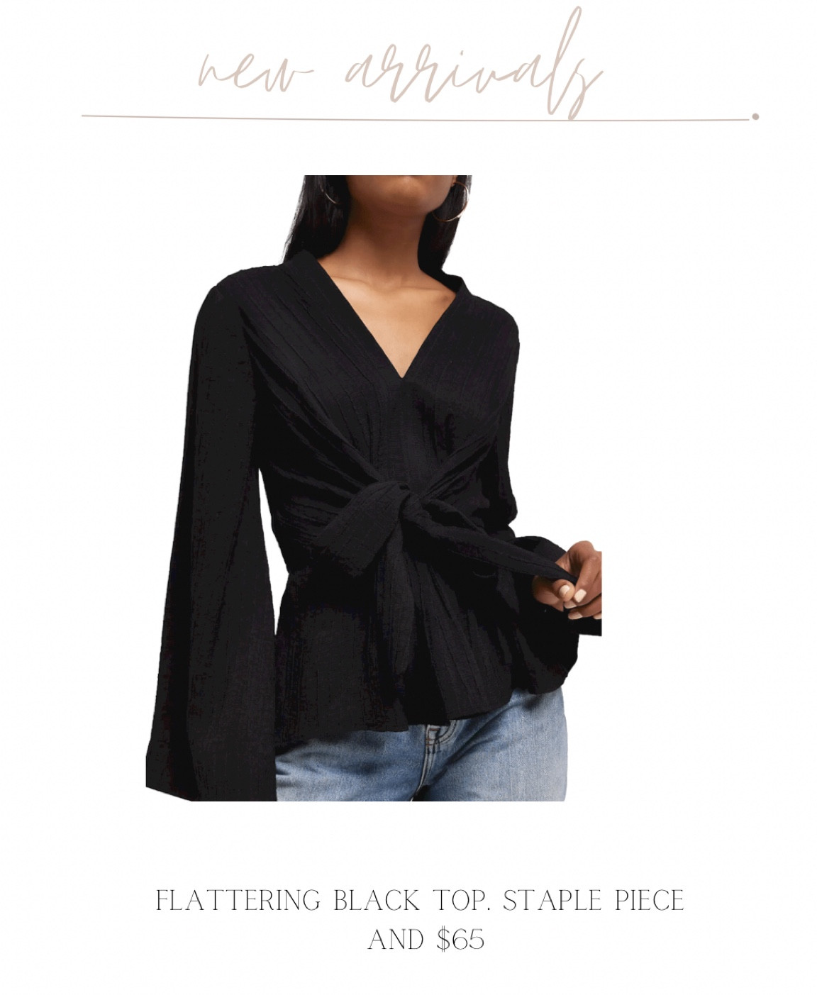 Flattering black top. Perfect work blouse! 