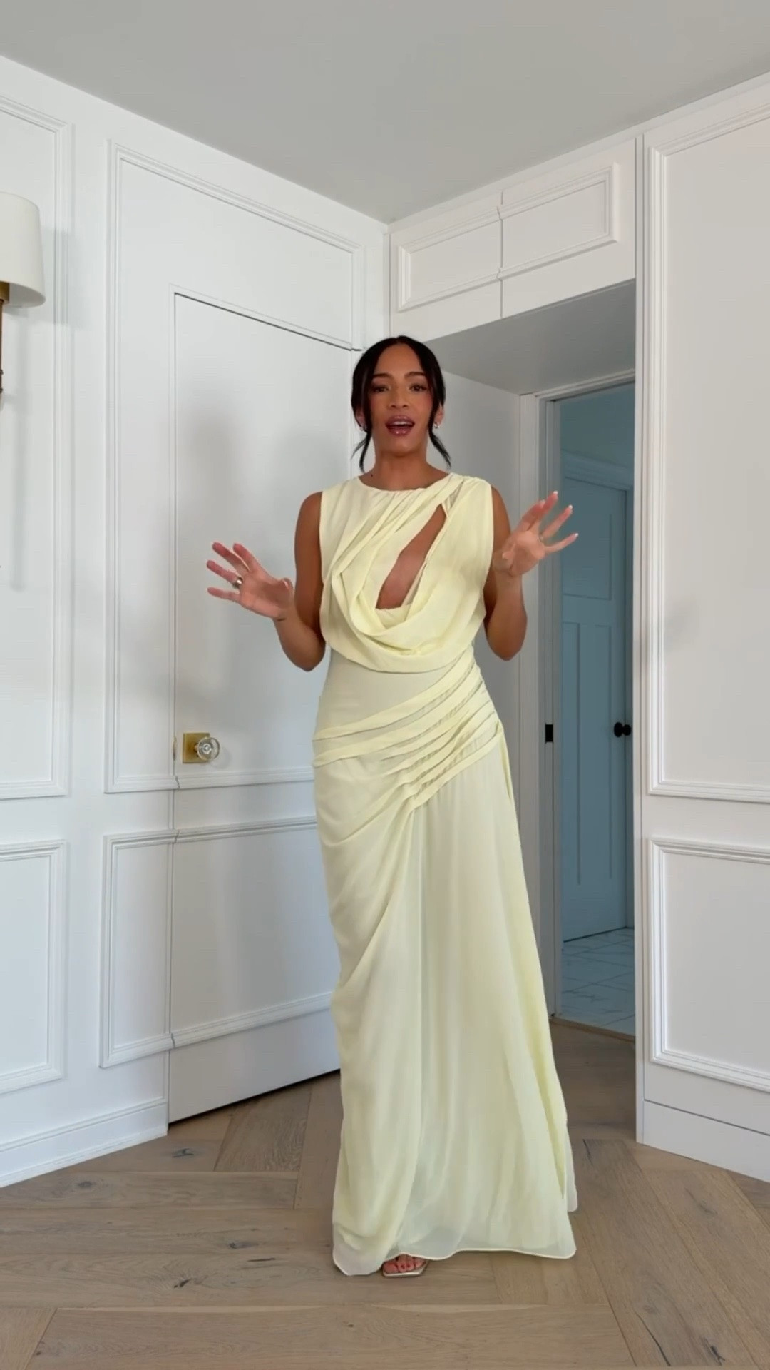 Wedding guest dress 💛 The silhouette of this dress is so flattering and unique! Wearing size Small butter yellow maxi dress 

event dress, wedding guest dress, cocktail dress, black tie dress, wedding guest dress summer, summer dresses

#LTKWedding #LTKSeasonal