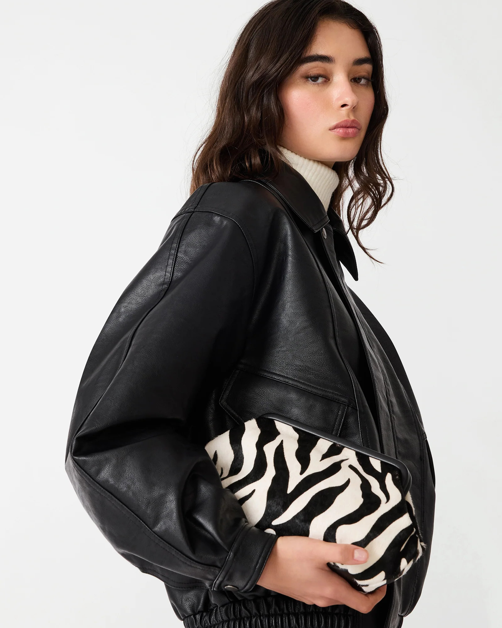 NOVAK Zebra Frame Clutch Handbag | Steve Madden (US)
