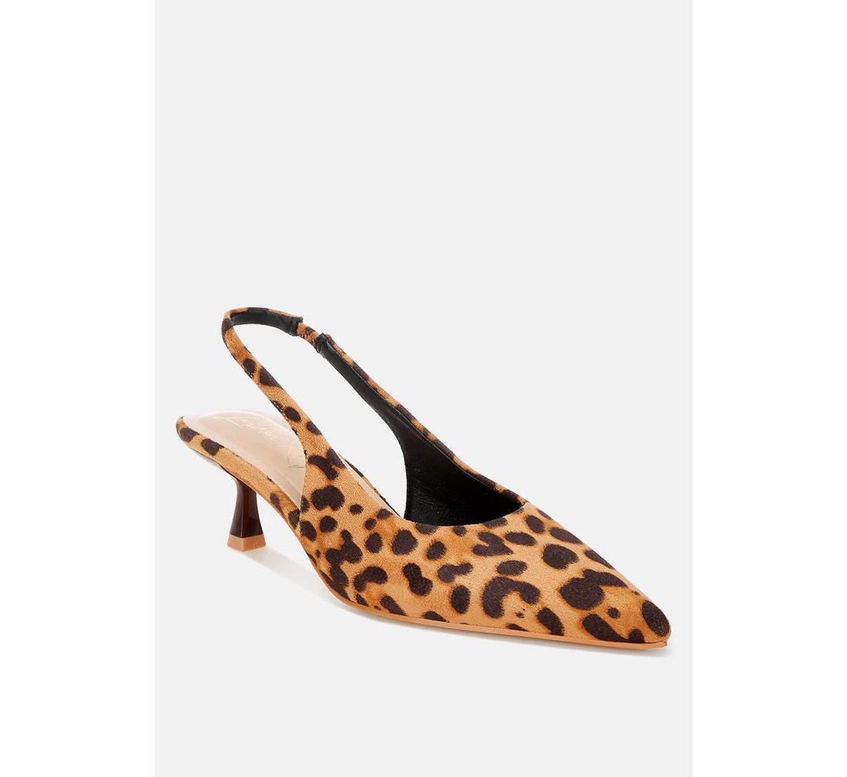 London Rag Women's Inana leopard Slingback Kitten Heels - Leopard microfiber | Macy's