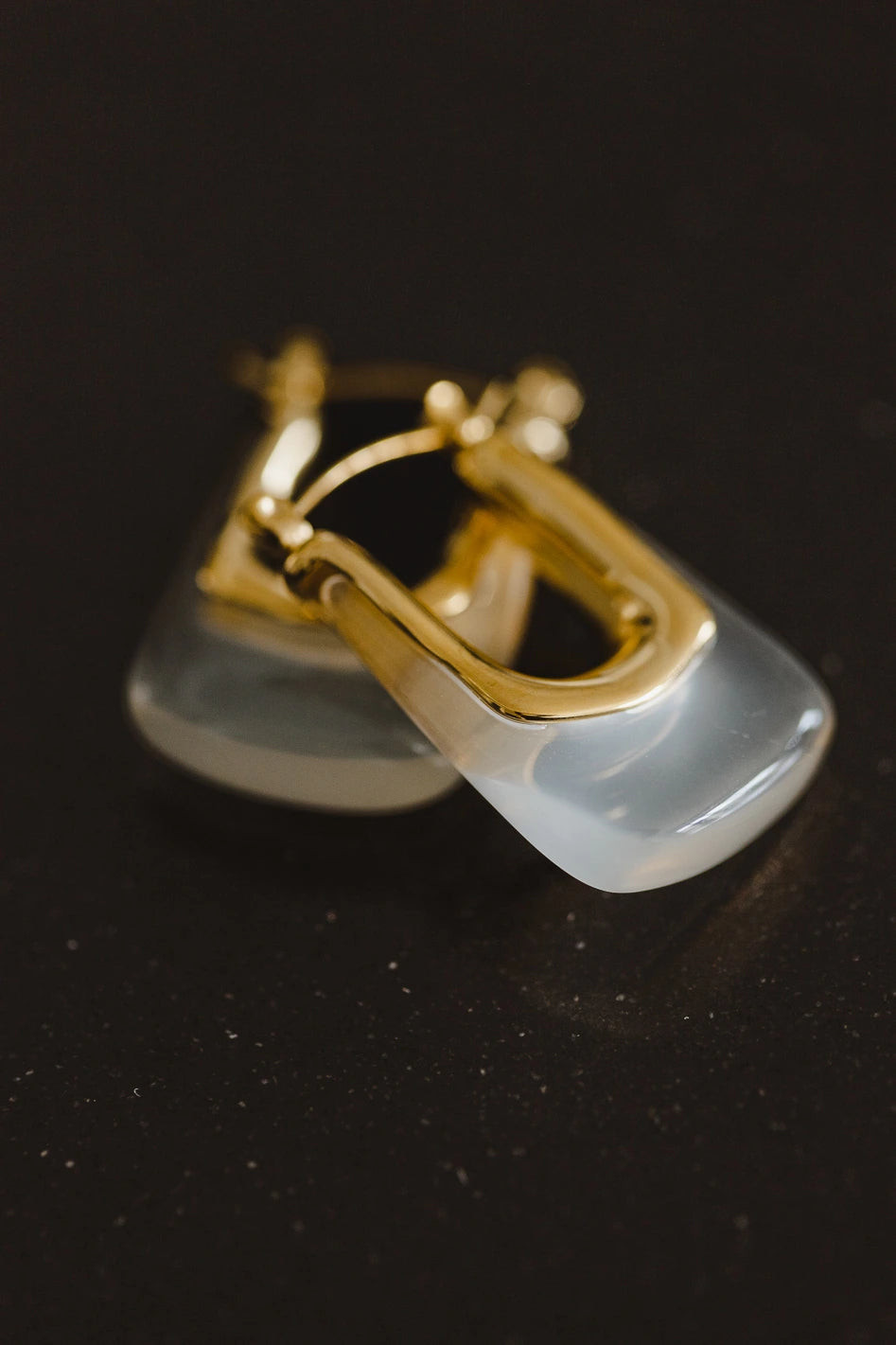 Haisley Hoop Earrings in White | Böhme US