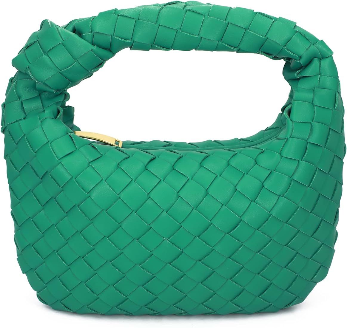 Woven Handbag for Women, Woven Knotted Handbag Clutch Purse Soft Leather Shoulder Bag Mini Ladies Ho | Amazon (US)