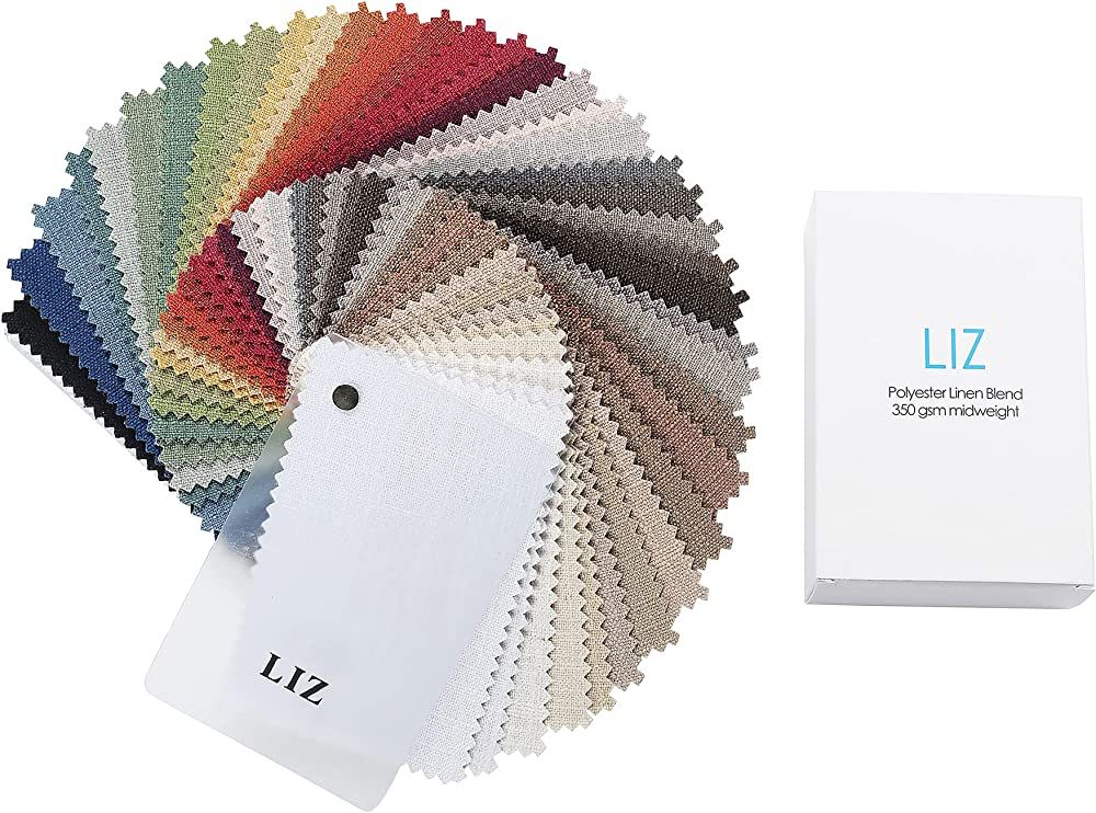 TWOPAGES Liz Faux Linen Curtain Fabric Sample Booklet, 38 Colors | Amazon (US)