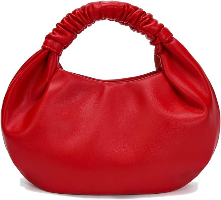 Mini Hobo Tote Bags for Women Soft Leather Clutch Purses for Women Cloud-Shaped Top Handle Bags | Amazon (US)