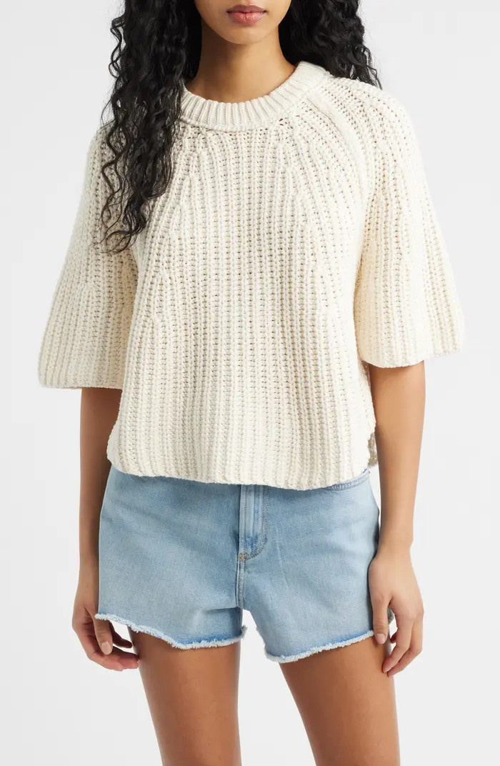 Amy Short Sleeve Cotton Sweater | Nordstrom