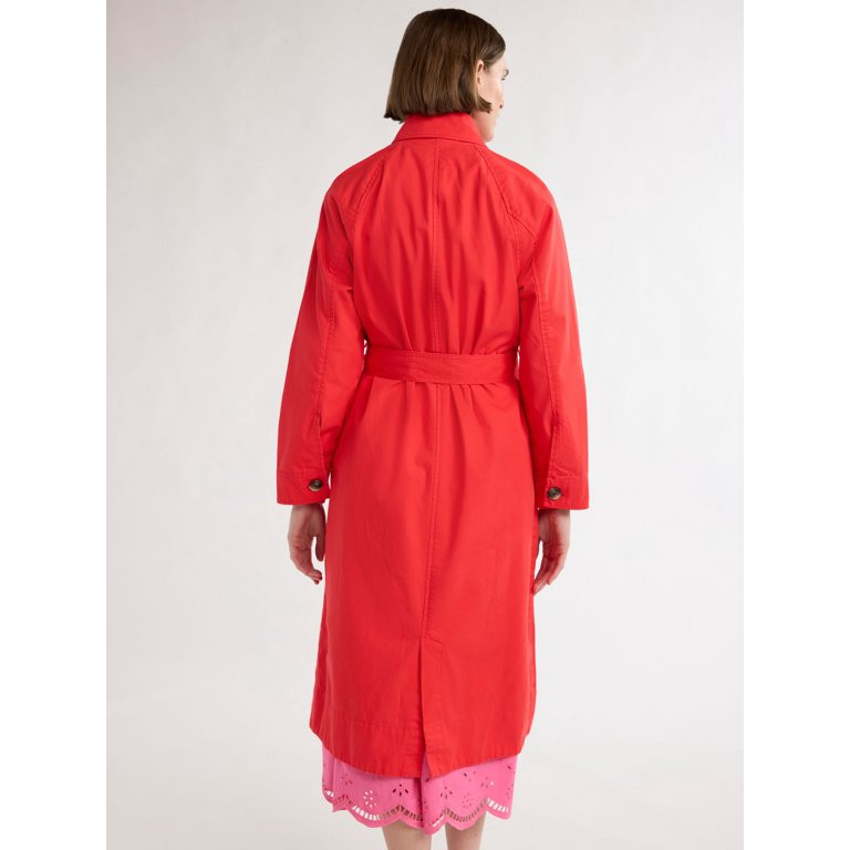 Free Assembly Women’s Cotton Trench Coat, Sizes XS-XXXL | Walmart (US)