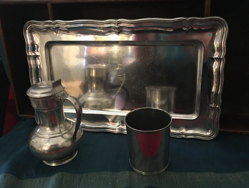 Vintage Pewter  Silver Plate Tray  Dutch Pewter Tankard  | Etsy Canada | Etsy (CAD)