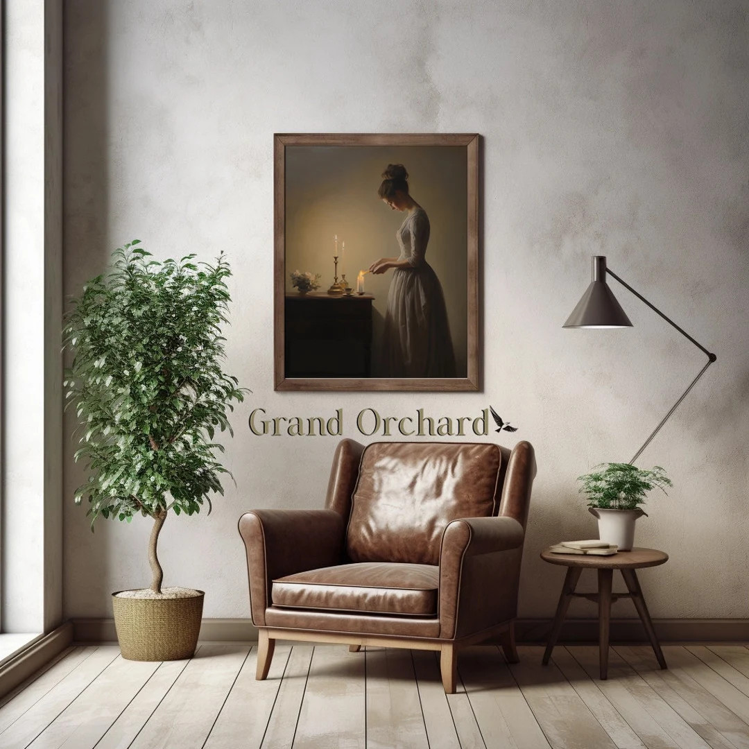 Woman and Candle Print I Antique Portrait I Digital Art I Vintage Artwork I Vintage Painting I Wa... | Etsy (US)