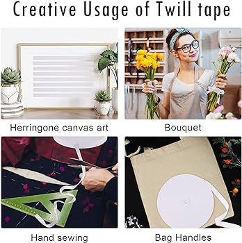 Twill Tape Ribbon Soft Natural Twill Tape Herringbone Webbing Tape Sewing Twill Ribbon for DIY Cr... | Amazon (US)