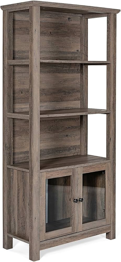 Flash Furniture Stella Bookcase Cabinet with 2 Glass Doors, Bookshelf with 3 Storage Shelves, Woo... | Amazon (CA)
