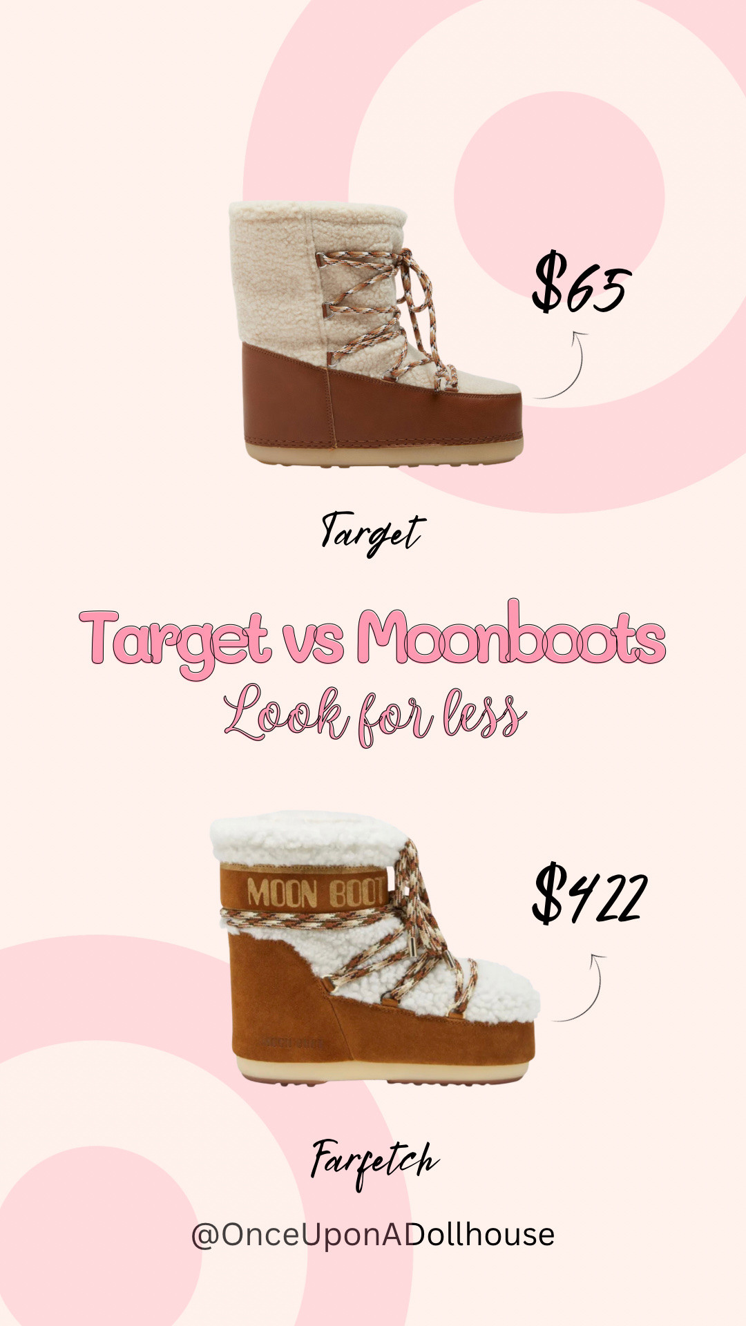 Target vs Moon boots look for less! 

#LTKSeasonal #LTKFindsUnder100 #LTKootd