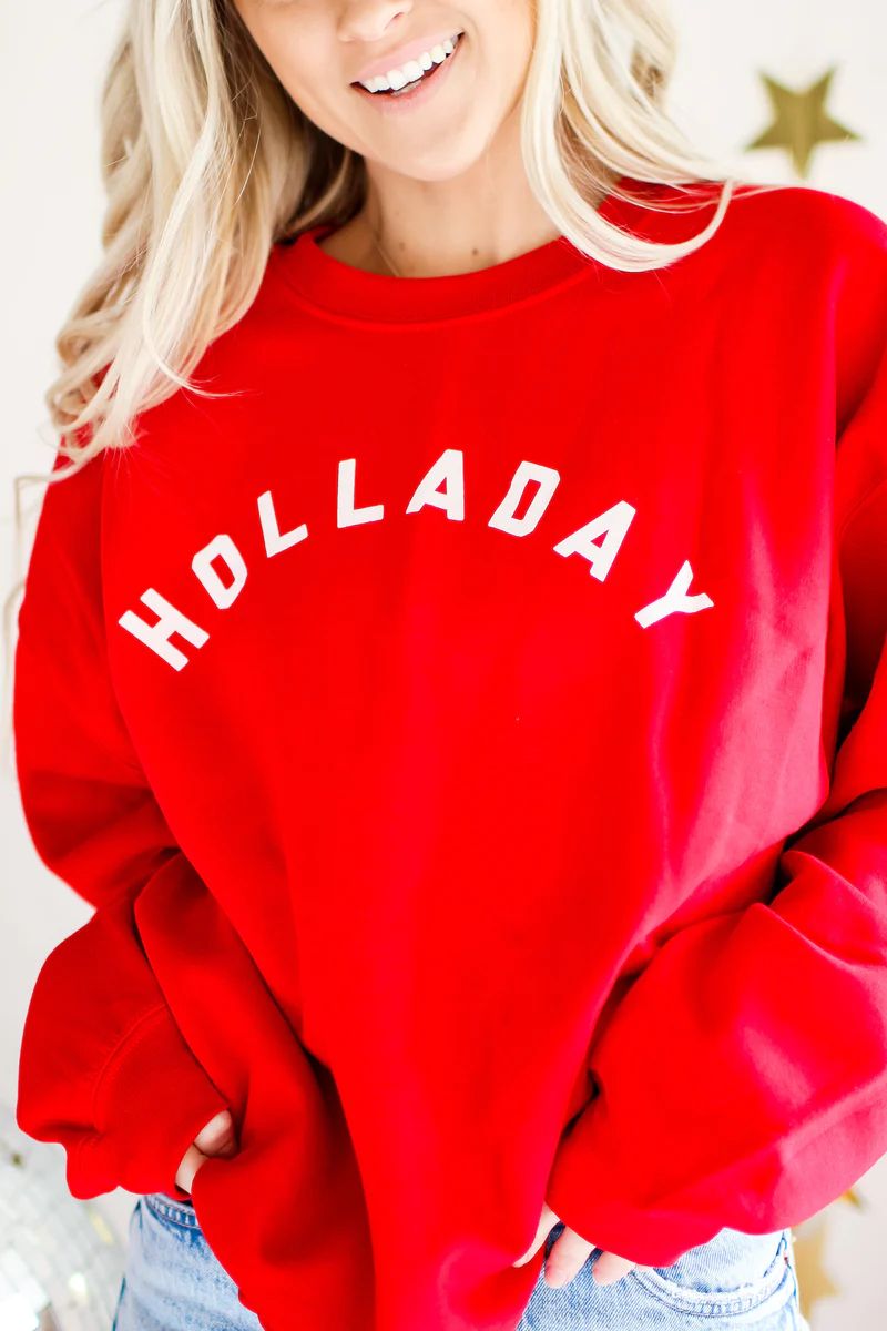 Holladay Sweatshirt in Red | Girl Tribe Co.