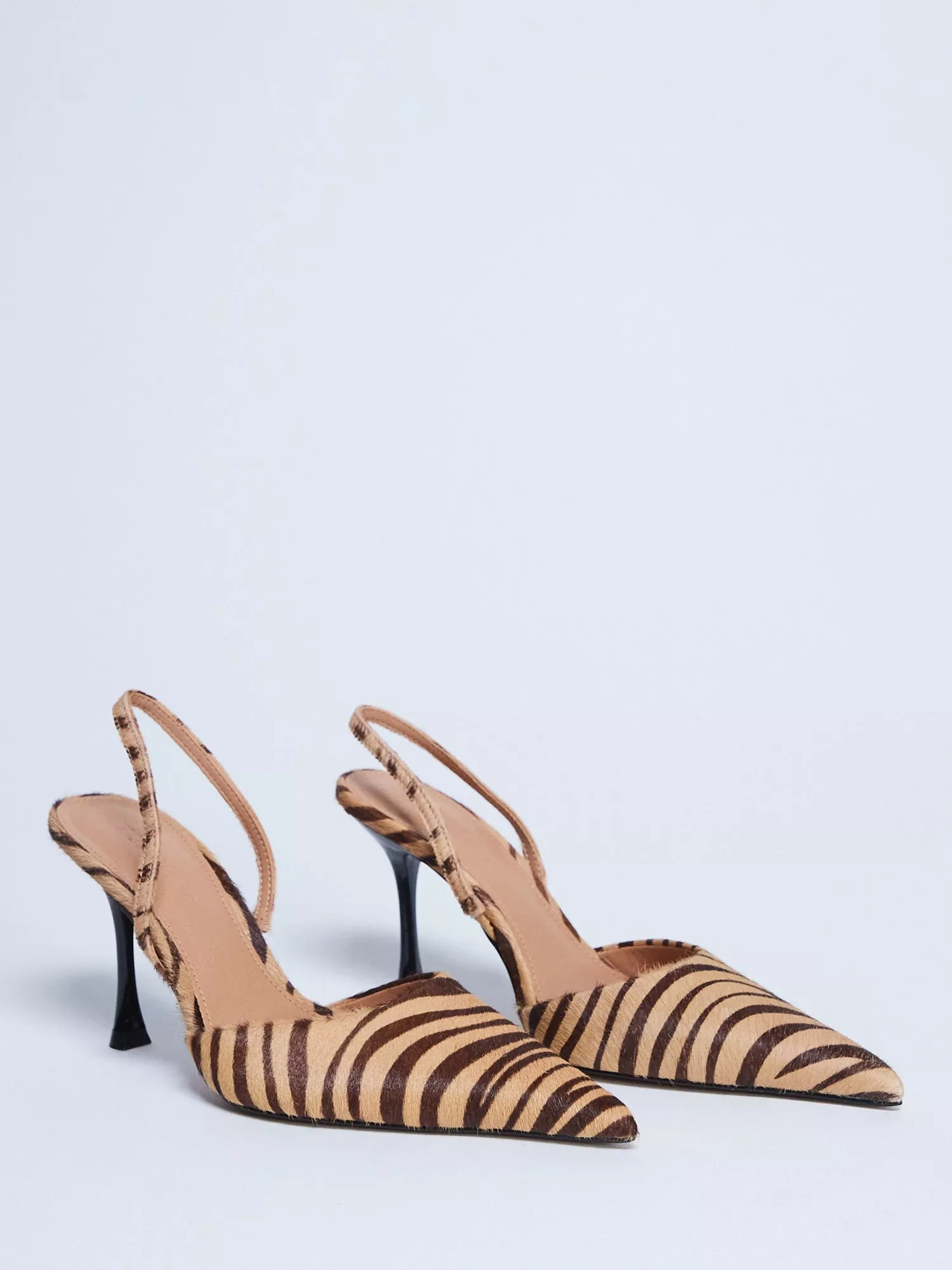 Topshop Angel Leather Animal Print Court Shoes, Tan/Brown | John Lewis (UK)