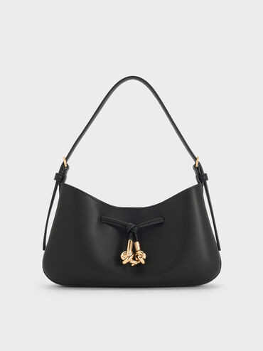 Mila Metallic-Knot Shoulder Bag
    
         - Black | Charles & Keith UK