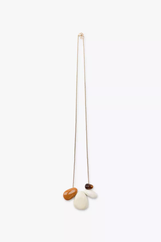 CHAIN NECKLACE WITH RESIN STONES | Zara UK