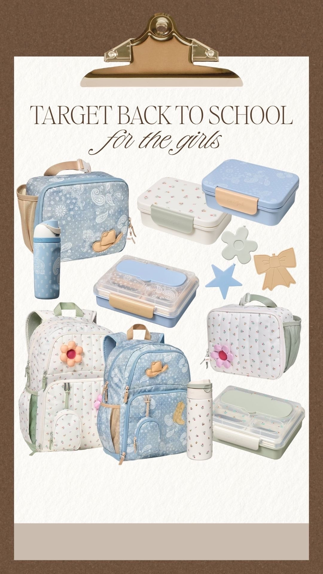 Affordable Target back to school finds for girls. 👧 Love these matching backpack, lunch box and water bottle sets in the cutest blue paisley and floral prints. Perfect for a fresh school year refresh without spending a ton!

#targetbacktoschool #targetfinds #targetstyle #backtoschoolfinds #backtoschoolstyle #girlsbackpack #schoolsupplies #lunchbox #affordablefinds #targetmusthaves

#LTKmomlife #LTKU #LTKKids